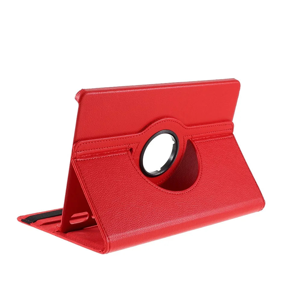 For Samsung Galaxy Tab S6 SM-T860 (Wi-Fi) Leather Tablet Protective Case with Rotary Stand - Red - 1