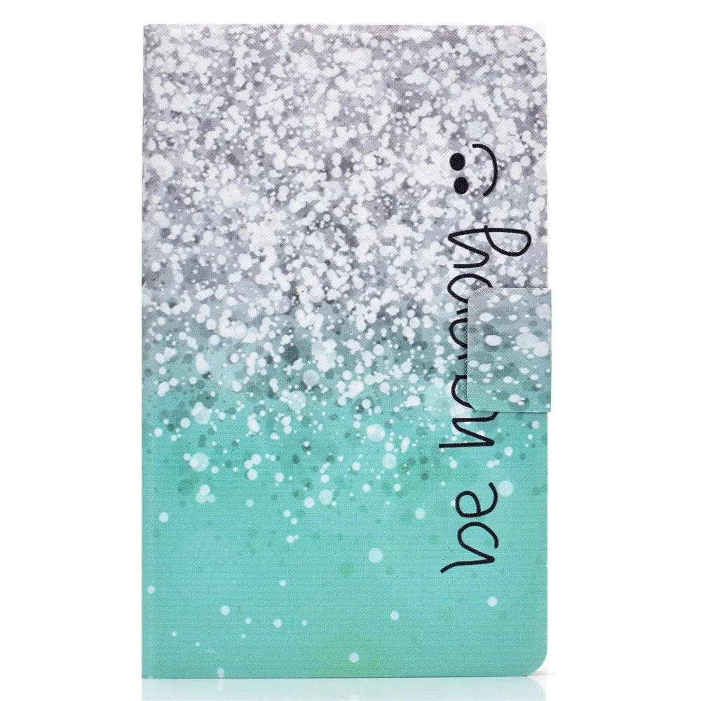 Pattern Printing Leather Stand Case for Samsung Galaxy Tab A 8.0 (2019) SM-T290 SM-T295 - Be Happy - 2