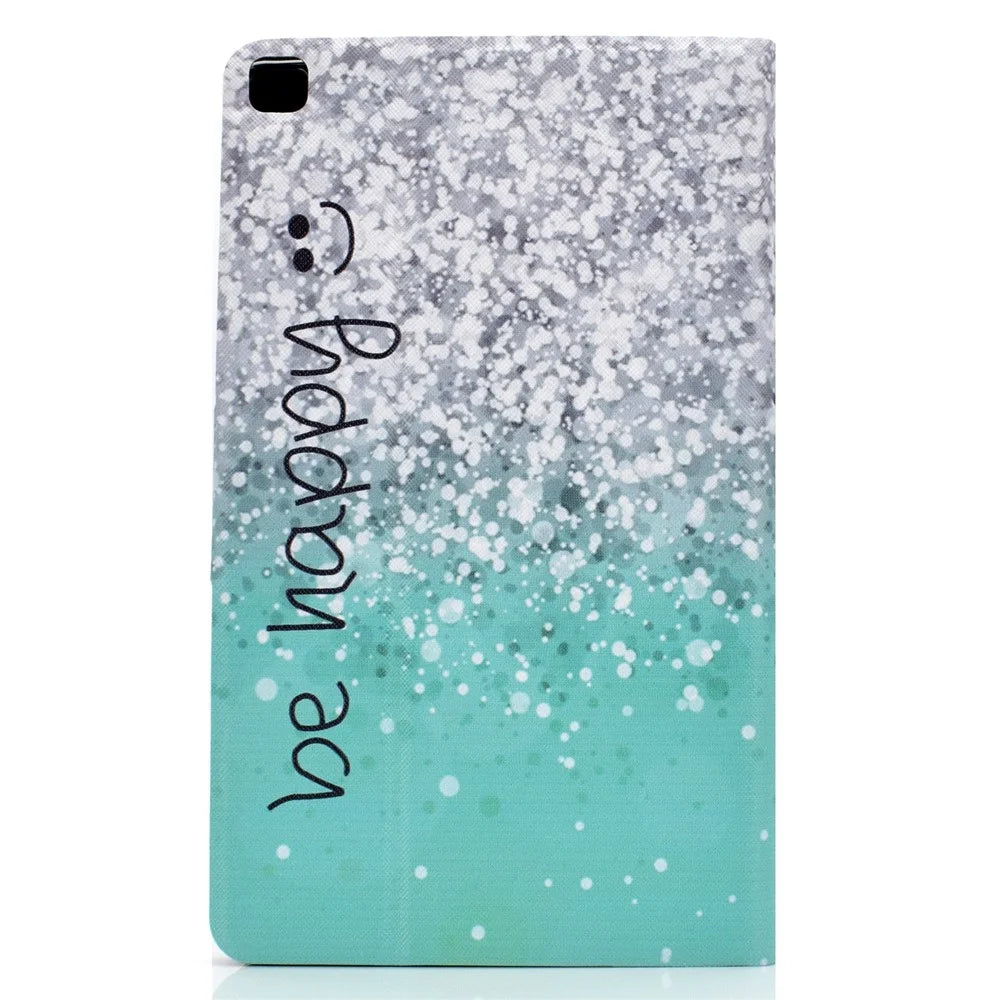 Pattern Printing Leather Stand Case for Samsung Galaxy Tab A 8.0 (2019) SM-T290 SM-T295 - Be Happy - 3