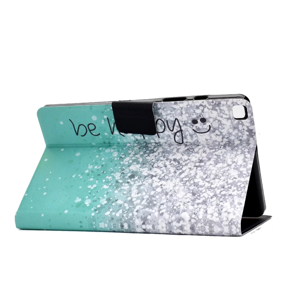 Pattern Printing Leather Stand Case for Samsung Galaxy Tab A 8.0 (2019) SM-T290 SM-T295 - Be Happy - 4