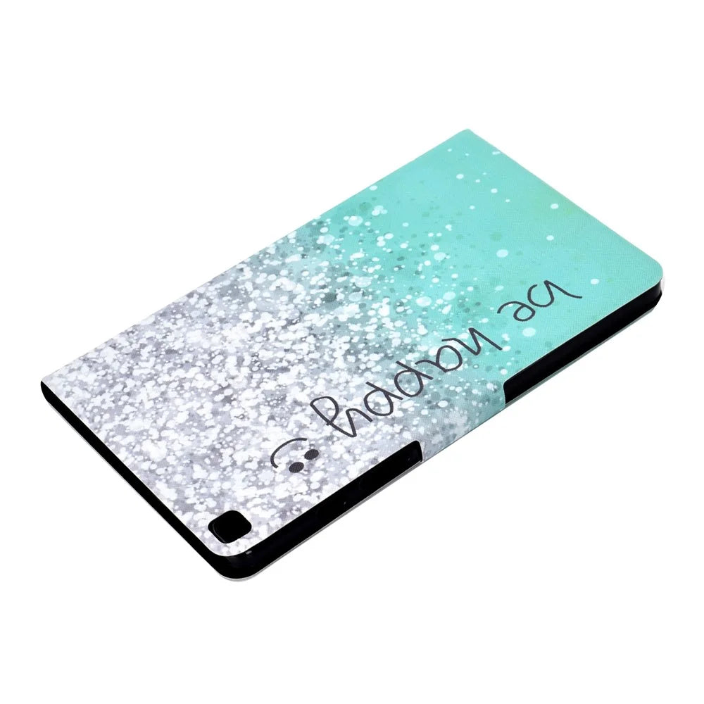 Pattern Printing Leather Stand Case for Samsung Galaxy Tab A 8.0 (2019) SM-T290 SM-T295 - Be Happy - 6