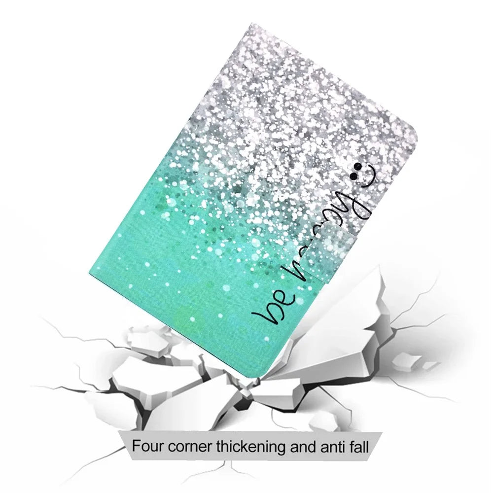 Pattern Printing Leather Stand Case for Samsung Galaxy Tab A 8.0 (2019) SM-T290 SM-T295 - Be Happy - 7
