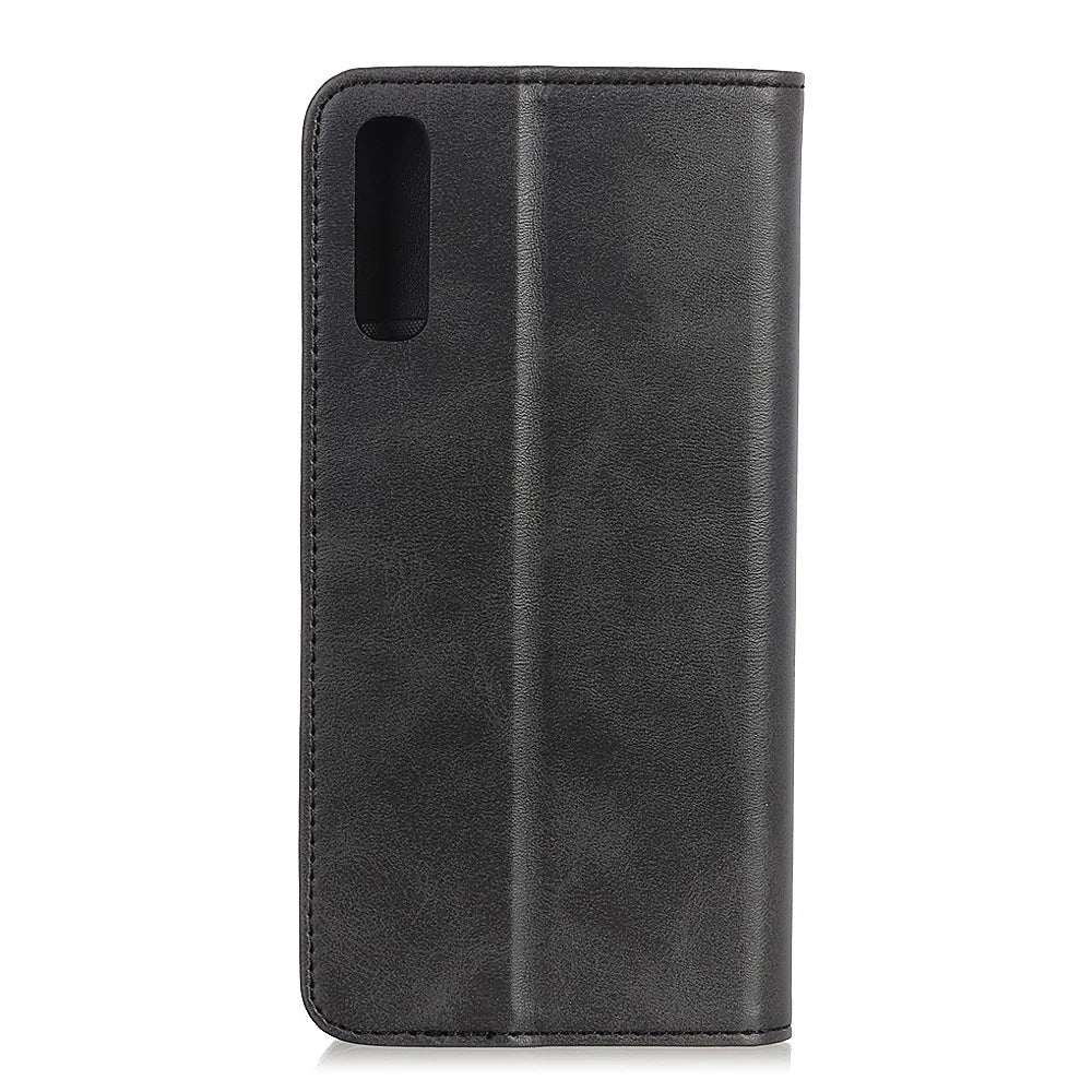 Auto-absorbed Stand Wallet Split Leather Phone Protection Case for Samsung Galaxy A50/A50s/A30s - Black - 7