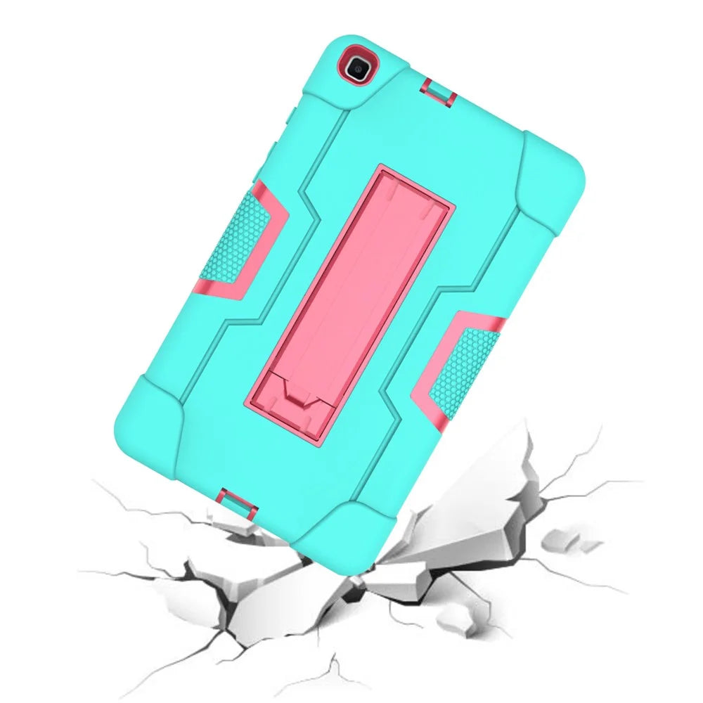 Shockproof Anti-scratch Durable Tablet Cover with Kickstand for Samsung Galaxy Tab A 8.0 (2019) T290 T295 - Cyan / Rose - 7