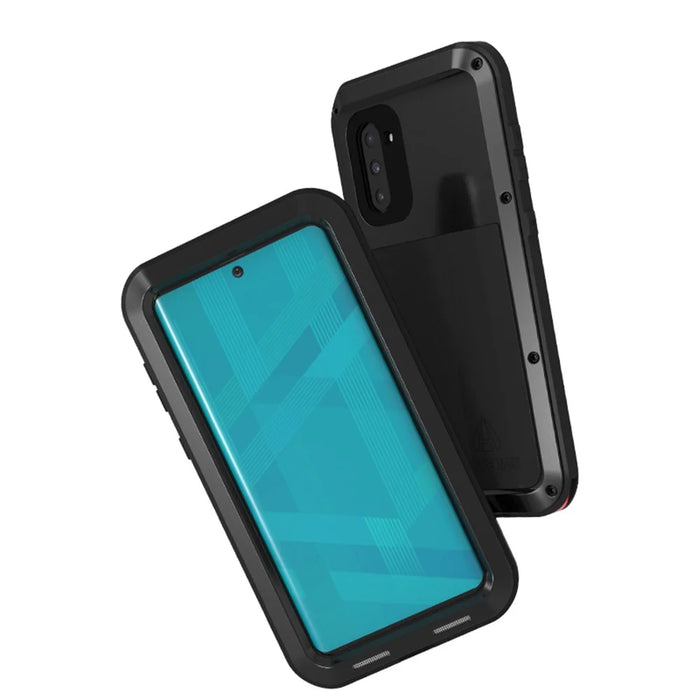 LOVE MEI Dust-proof Shock-proof Splash-proof Case with Tempered Glass for Samsung Galaxy Note 10 / Note 10 5G - Black - 4