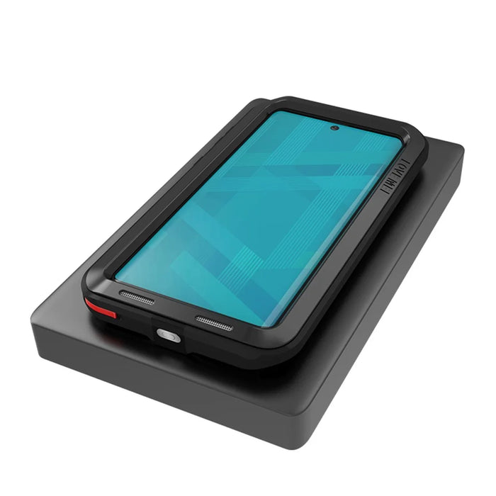 LOVE MEI Dust-proof Shock-proof Splash-proof Case with Tempered Glass for Samsung Galaxy Note 10 / Note 10 5G - Black - 5