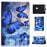 Patterned Leather Card Holder Stand Tablet Case for Samsung Galaxy Tab S6 SM-T860 (Wi-Fi) - Blue Butterfly - 1
