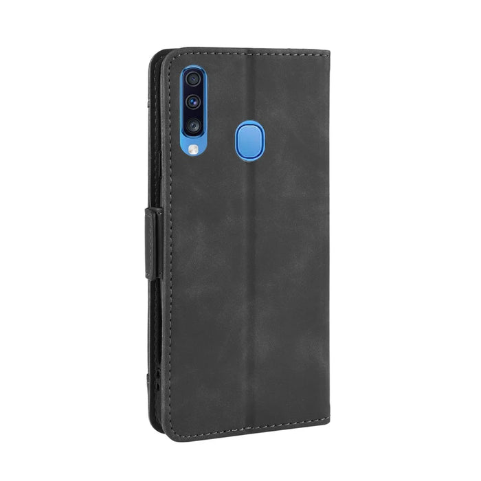 PU Leather Phone Case Covering Shell for Samsung Galaxy A20s - Black - 6