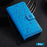Imprint Sakura Cat Leather Wallet Stand Case for Samsung Galaxy S10 - Blue - 6