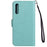 Imprint Sakura Cat Leather Cover for Samsung Galaxy A50 / A30s / A50s - Cyan - 2