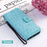 Imprint Sakura Cat Leather Cover for Samsung Galaxy A50 / A30s / A50s - Cyan - 6