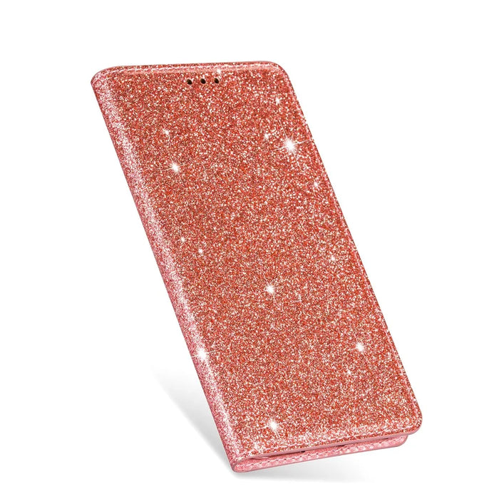 Flash Powder Stand Leather Card Holder Case for Samsung Galaxy A20e - Rose Gold - 4