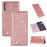 Flash Powder Leather Stand Case with Card Slot for Samsung Galaxy A50 - Rose Gold - 1