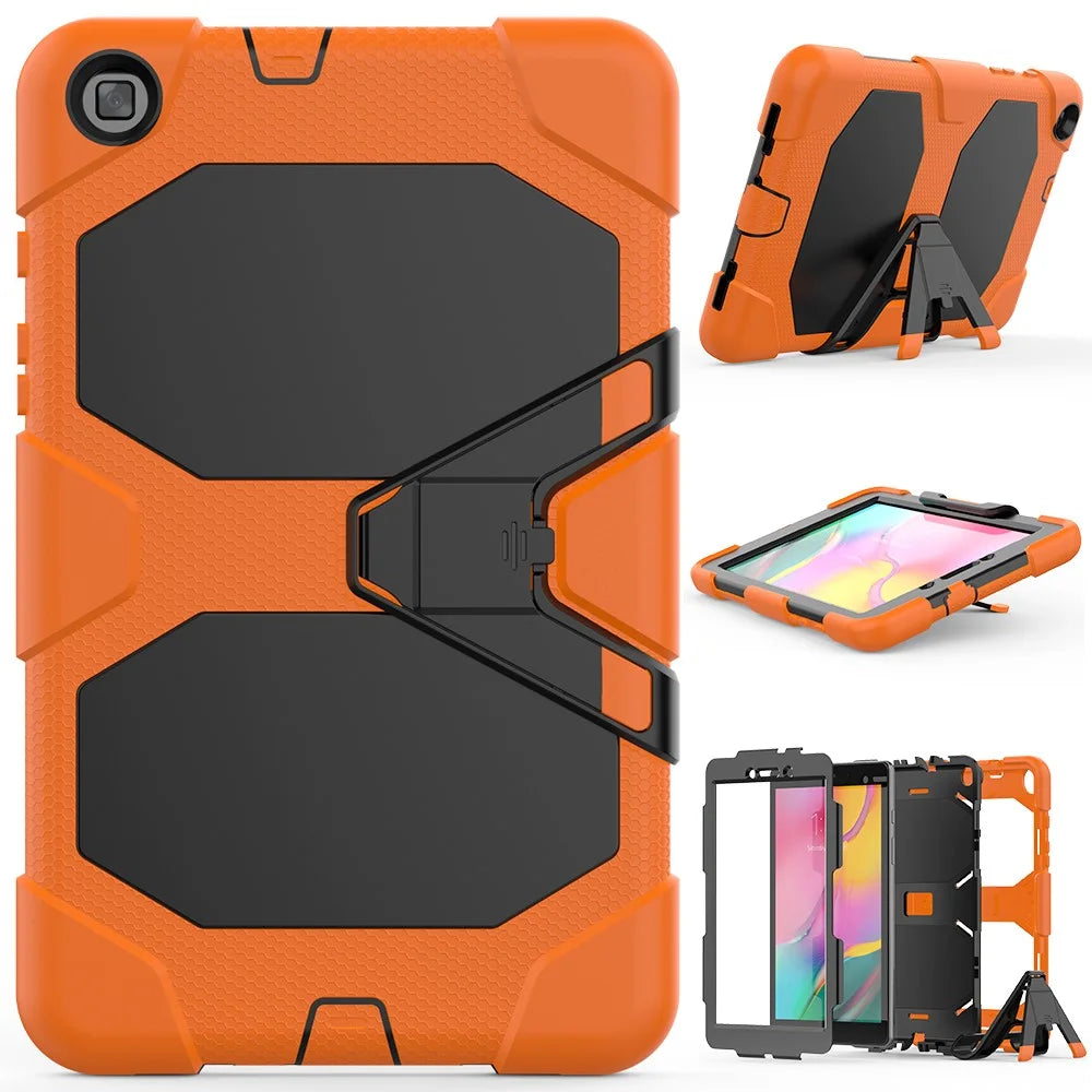 Shockproof Kickstand PC+Silicone Tablet Case for Samsung Galaxy Tab A 8.0 Wi-Fi (2019) SM-T290/T295  - Orange - 2