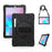 For Samsung Galaxy Tab S6 SM-T860 (Wi-Fi)/T865 (LTE) [X-Shape] PC + TPU Combo Kickstand Case with Hand Strap and Shoulder Strap Cover - Black - 1