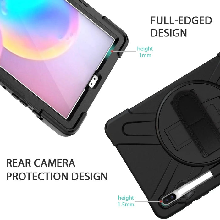 X-Shape PC + TPU Combo Case with Hand Strap Kickstand for Samsung Galaxy Tab S6 SM-T860 (Wi-Fi)/T865 (LTE) - Black - 5