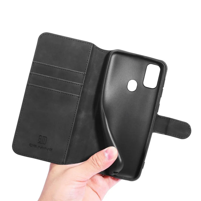 DG.MING Retro Leather Wallet Stand Case for Samsung Galaxy M30s / M2 - Black - 4