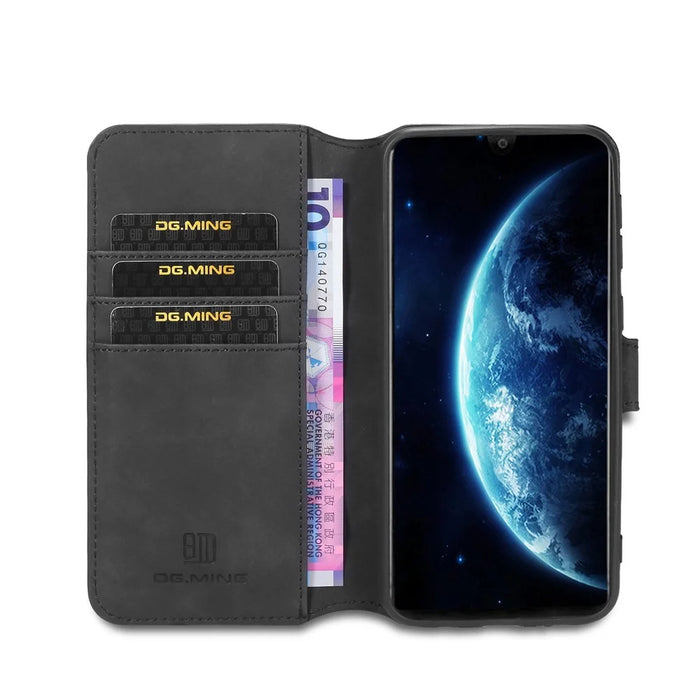 DG.MING Retro Leather Wallet Stand Case for Samsung Galaxy M30s / M2 - Black - 7