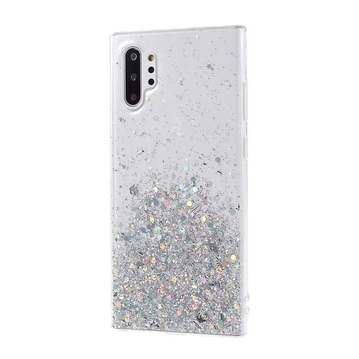 Glitter Sequins Inlaid Style TPU Phone Casing Cover for Samsung Galaxy Note 10 Plus/Note 10 Plus 5G - Transparent - 2