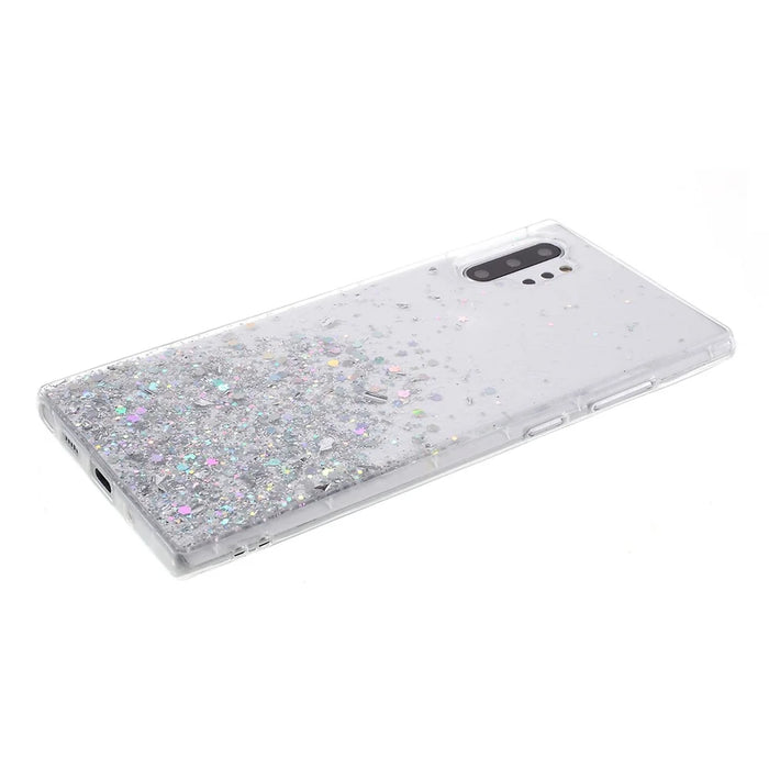 Glitter Sequins Inlaid Style TPU Phone Casing Cover for Samsung Galaxy Note 10 Plus/Note 10 Plus 5G - Transparent - 3