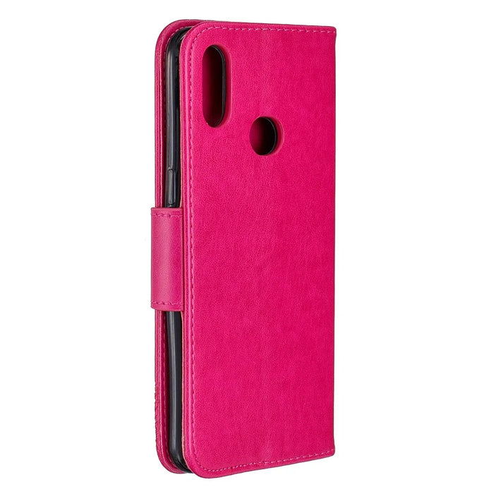 Imprint Butterfly Leather Wallet Case for Samsung Galaxy A10s - Rose - 3