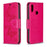 Imprint Butterfly Leather Wallet Case for Samsung Galaxy A10s - Rose - 4