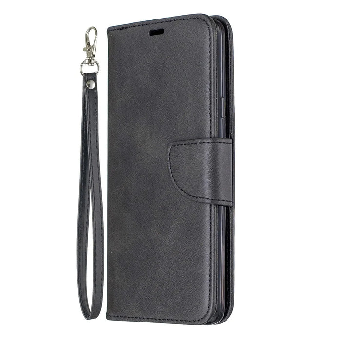 For Samsung Galaxy A20s Pure Color PU Leather Cell Shell - Black - 2