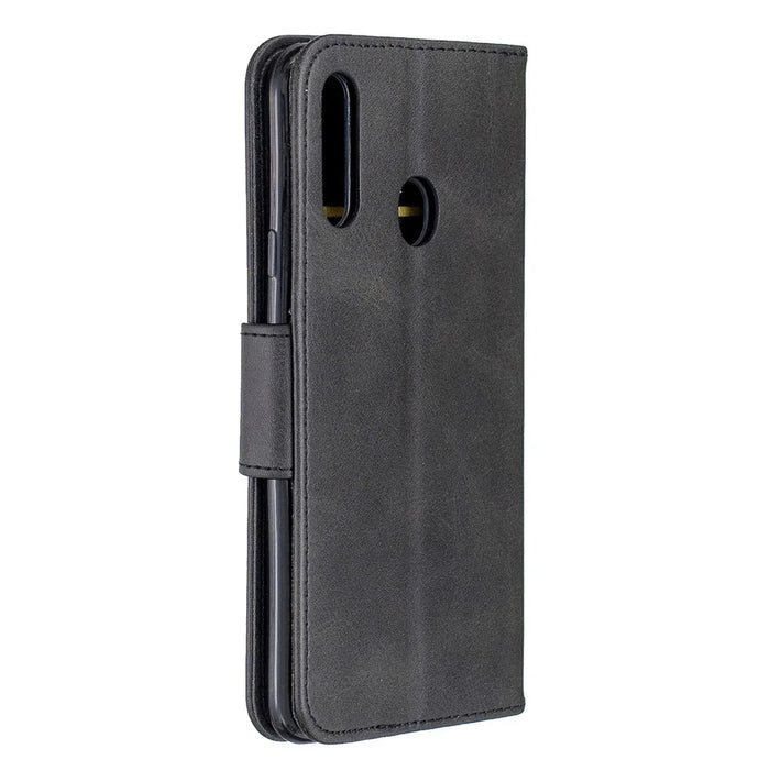 For Samsung Galaxy A20s Pure Color PU Leather Cell Shell - Black - 3