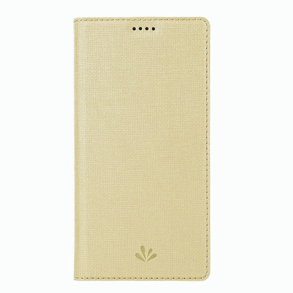 VILI DMX Cross Texture Stand Leather Cover Case for Samsung Galaxy A10s - Gold - 2