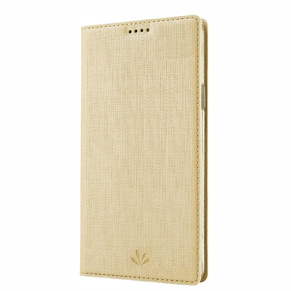 VILI DMX Cross Texture Stand Leather Cover Case for Samsung Galaxy A10s - Gold - 3