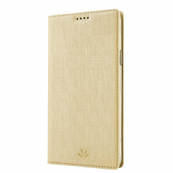 VILI DMX Cross Texture Stand Leather Cover Case for Samsung Galaxy A10s - Gold - 3