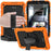 Handy Strap PC Silicone Kickstand Case with Shoulder Strap + Screen Protector for Samsung Galaxy Tab A 10.1 (2016) T580 - Orange/Black - 1