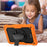 Handy Strap PC Silicone Kickstand Case with Shoulder Strap + Screen Protector for Samsung Galaxy Tab A 10.1 (2016) T580 - Orange/Black - 4