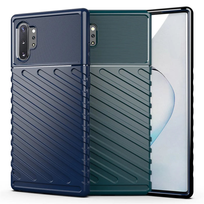 Thunder Series Twill Texture Soft TPU Phone Shell for Samsung Galaxy Note 10 Plus / Note 10 Plus 5G - Black - 2