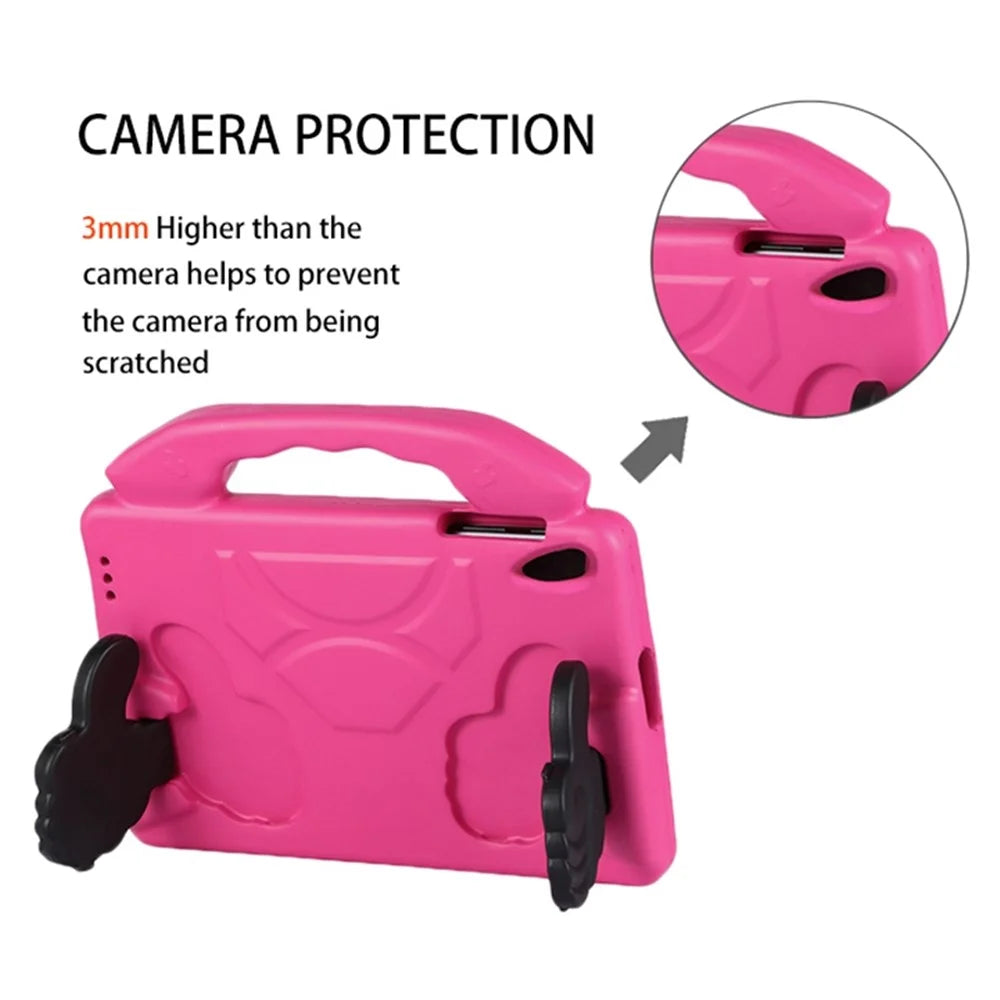 Portable Handle Foldable Thumb Kickstand Shockproof EVA Tablet Case Cover for Samsung Galaxy Tab A 10.1 (2019) - Rose - 3