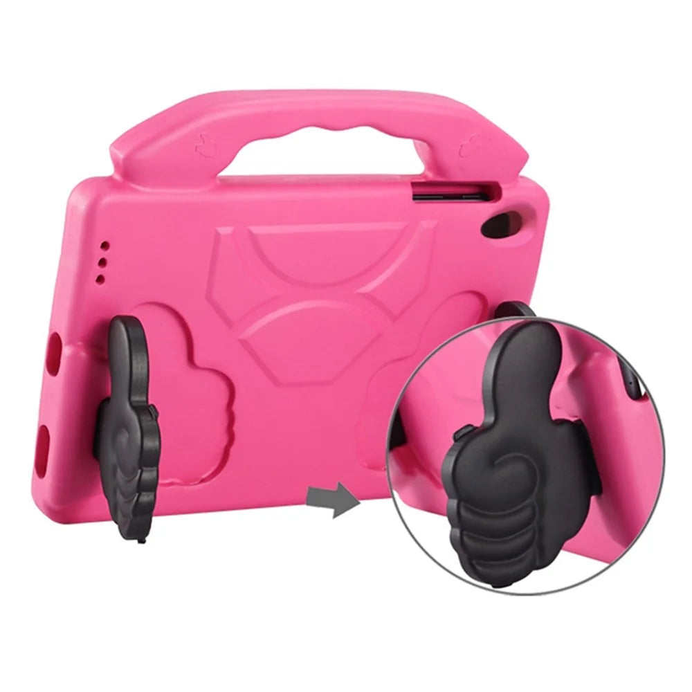 Portable Handle Foldable Thumb Kickstand Shockproof EVA Tablet Case Cover for Samsung Galaxy Tab A 10.1 (2019) - Rose - 5