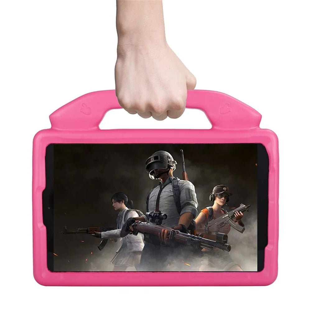 Portable Handle Foldable Thumb Kickstand Shockproof EVA Tablet Case Cover for Samsung Galaxy Tab A 10.1 (2019) - Rose - 6