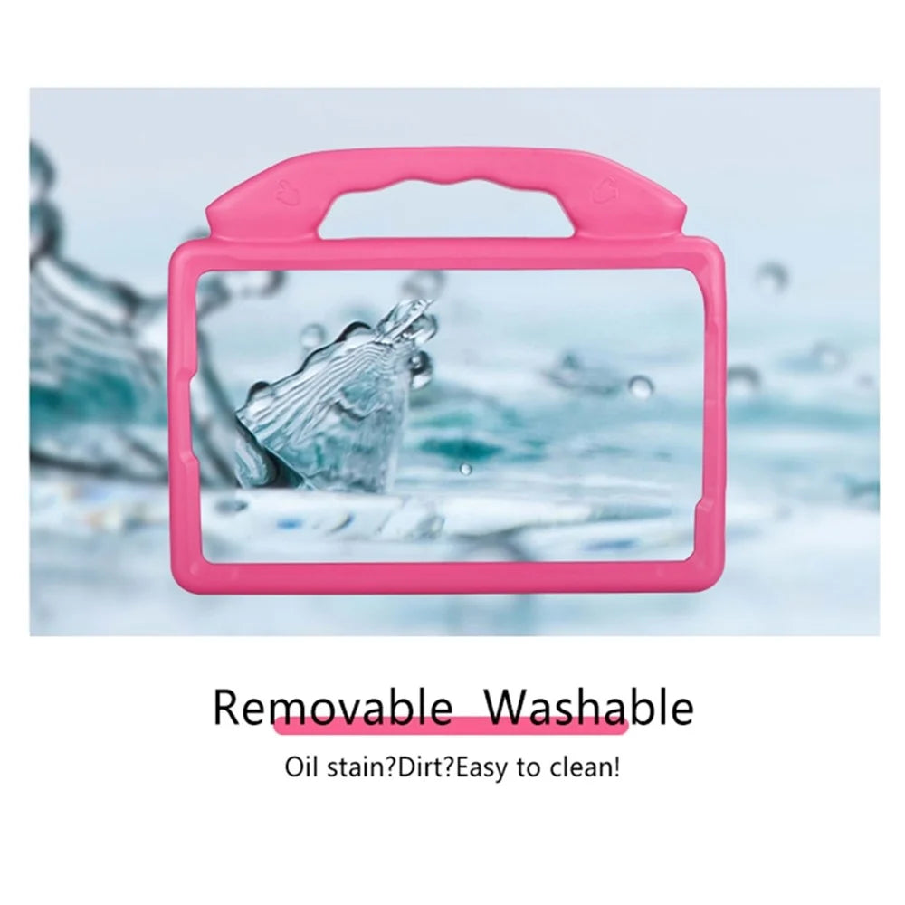 Portable Handle Foldable Thumb Kickstand Shockproof EVA Tablet Case Cover for Samsung Galaxy Tab A 10.1 (2019) - Rose - 7