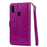 Glitter Powder Zippered Stand Leather Wallet Case with Strap for Samsung Galaxy A10s - Purple - 3