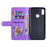 Glitter Powder Zippered Stand Leather Wallet Case with Strap for Samsung Galaxy A10s - Purple - 6