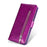 Glitter Powder Zippered Stand Leather Wallet Case with Strap for Samsung Galaxy A10s - Purple - 7