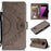Imprint Flower Leather Wallet Case for Samsung Galaxy S7 edge SM-G935 - Grey - 1