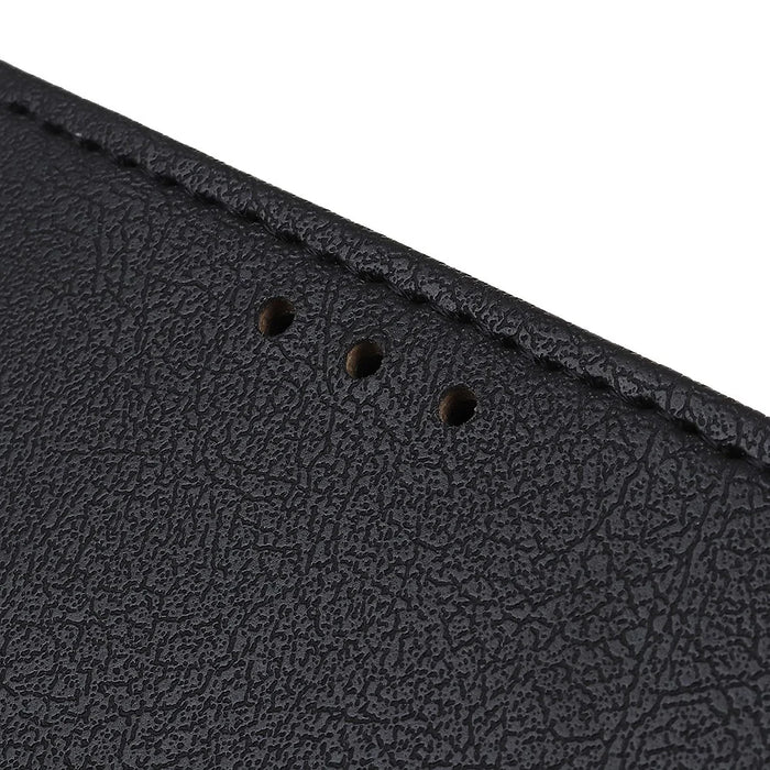 PU Leather Phone Case for Samsung Galaxy A51, Stand Function Wallet Magnetic Clasp Durable Shockproof Cover - Black - 4