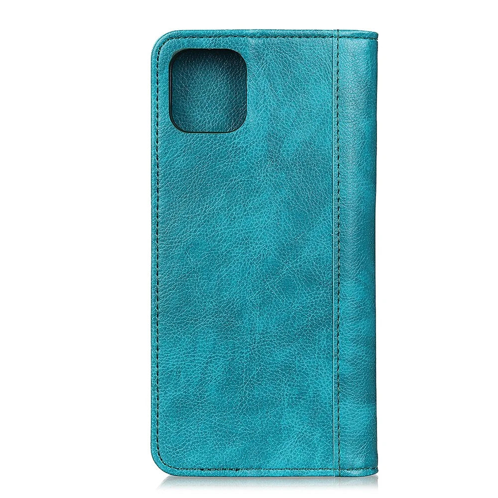 Auto-absorbed Litchi Texture Split Leather Wallet Stand Case for Samsung Galaxy A51 - Green - 3