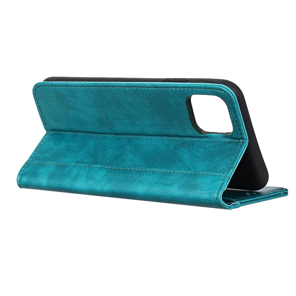 Auto-absorbed Litchi Texture Split Leather Wallet Stand Case for Samsung Galaxy A51 - Green - 4