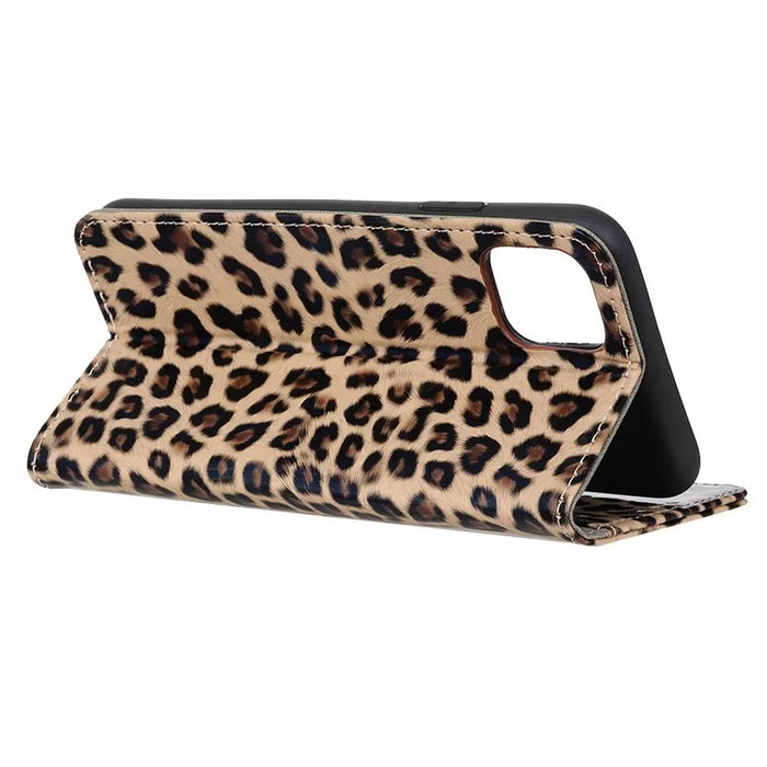 Leopard Texture Glossy Wallet Leather Stand Cover for Samsung Galaxy A51 - 4