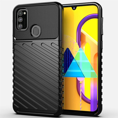 Thunder Series Soft TPU Back Shell for Samsung Galaxy M30s / M2 - Black - 1