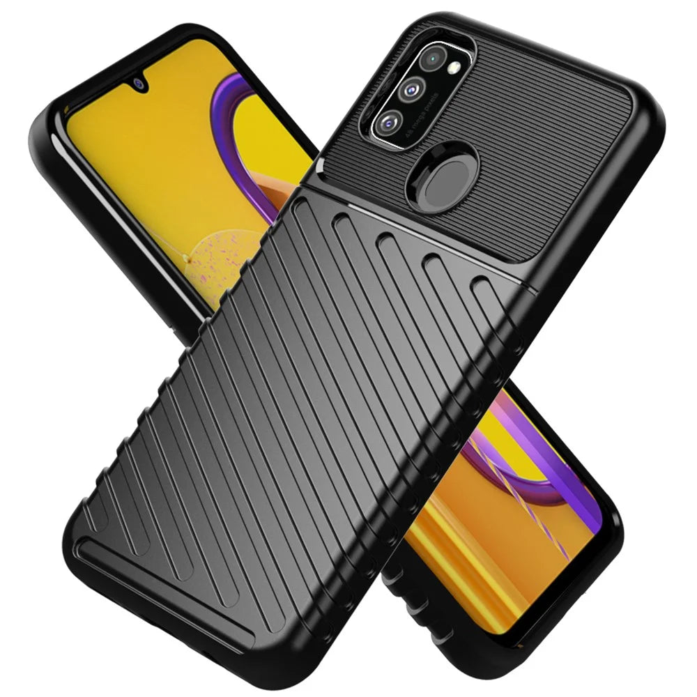 Thunder Series Soft TPU Back Shell for Samsung Galaxy M30s / M2 - Black - 2