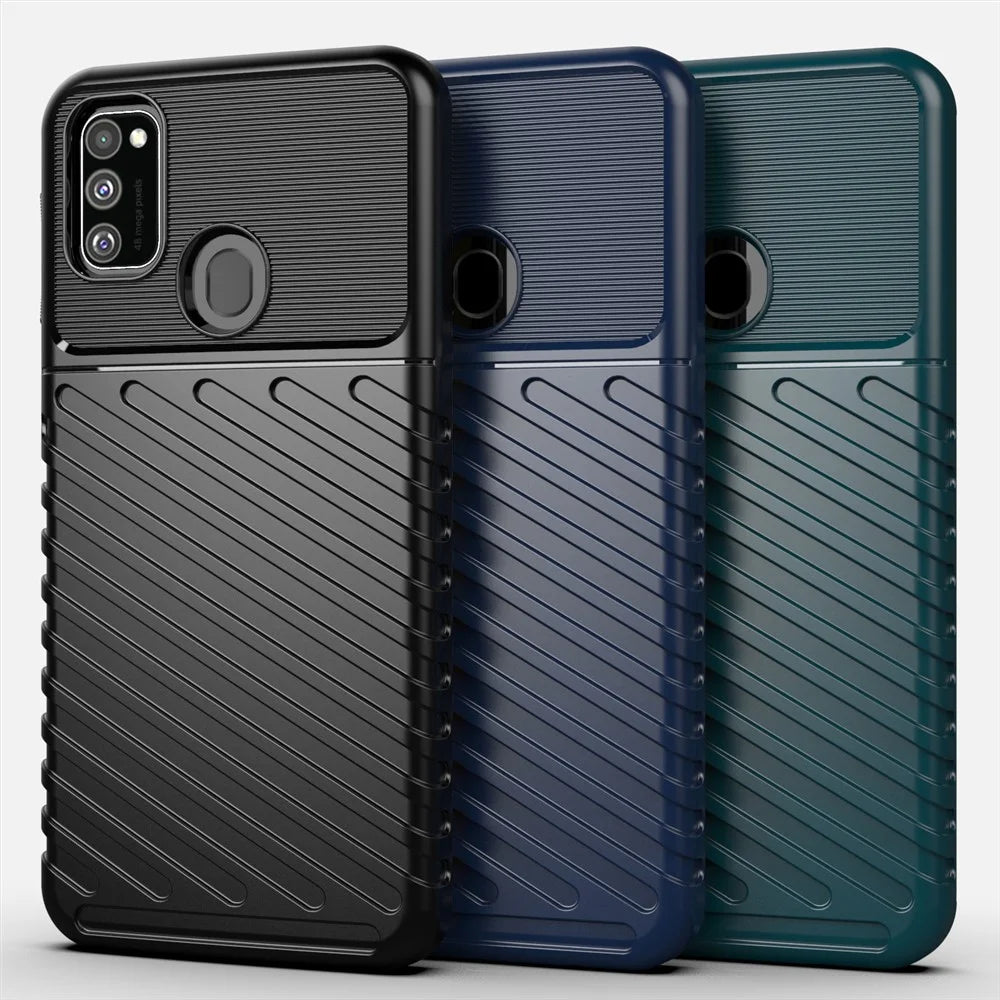 Thunder Series Soft TPU Back Shell for Samsung Galaxy M30s / M2 - Black - 3