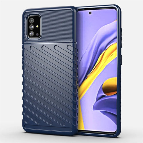 Thunder Series Twill Texture Soft TPU Cover for Samsung Galaxy A51 - Blue - 1